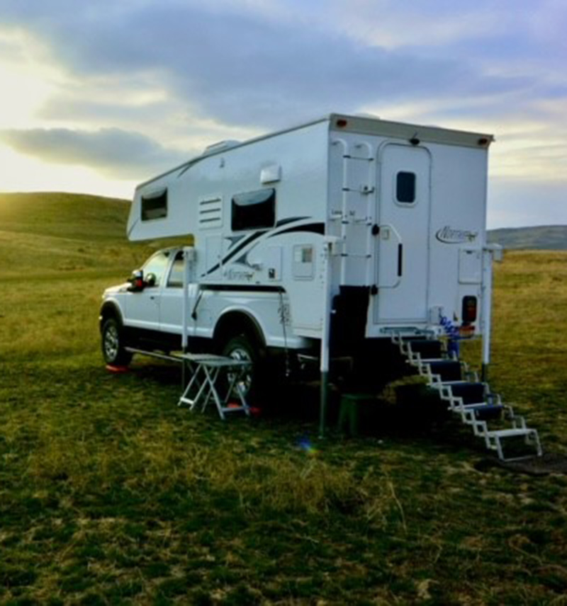 Northstar camper in grassy area